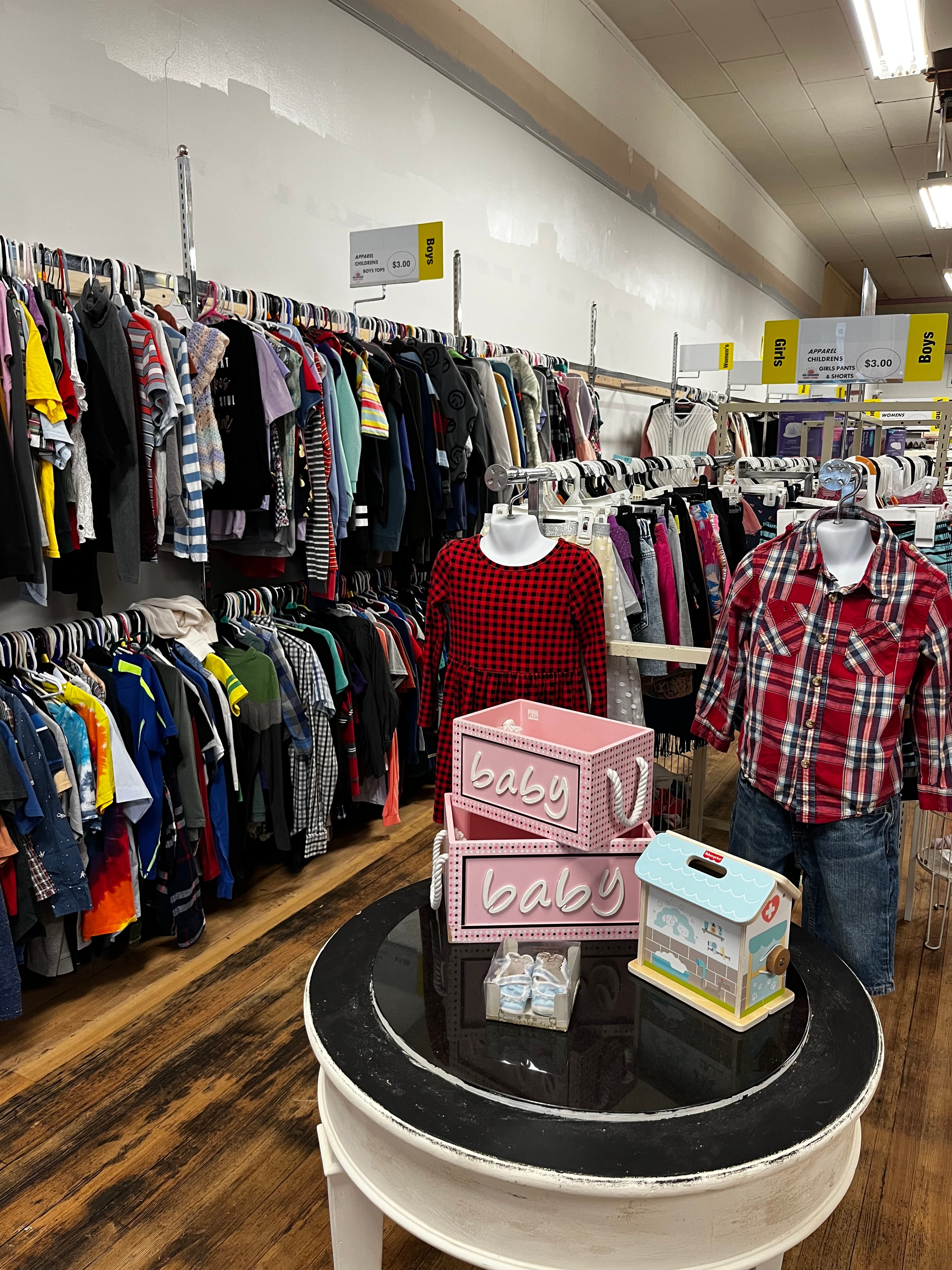 First floor boys and girls childrens clothing section